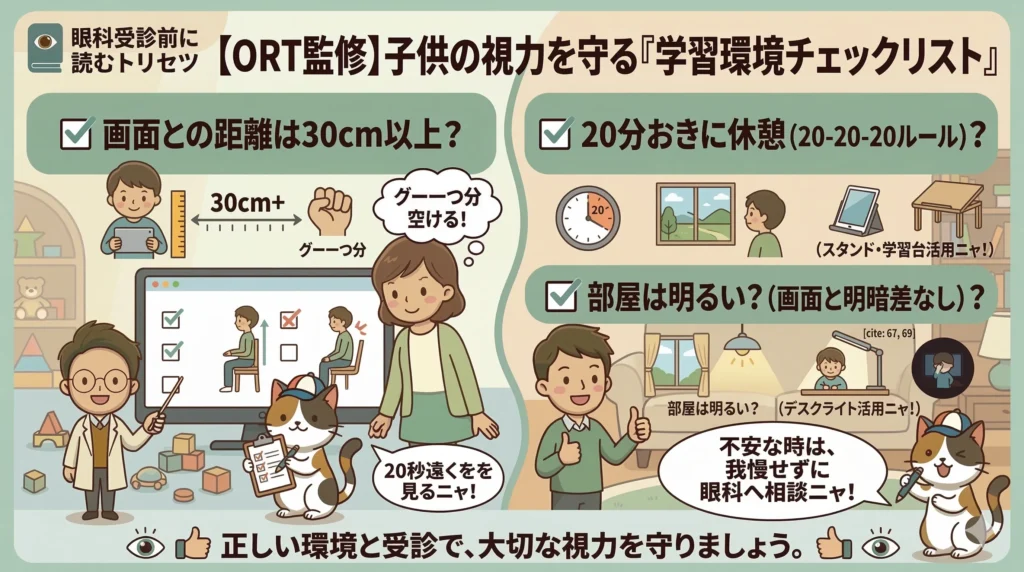 【視能訓練士監修】こどもの視力を守る『学習環境チェックリスト』